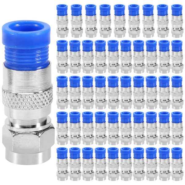 50PCS RG6 Compression Connectors Coaxial Cable Waterproof Connection F Comp