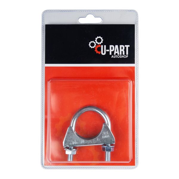 U-Part Autoshop Exhaust Pipe Clamp - Electroplated - 38mm - Bulk Pack of 8