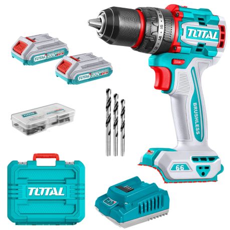 Total - Compact Brushless Cordless Impact Drill - 66Nm with Batts & Charger Image
