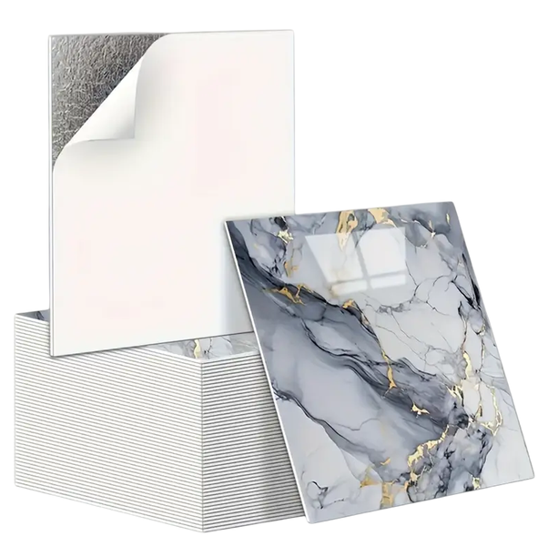 Self-Adhesive Engineered Durable 3D Visual Vinyl Tiles- 50 Pack