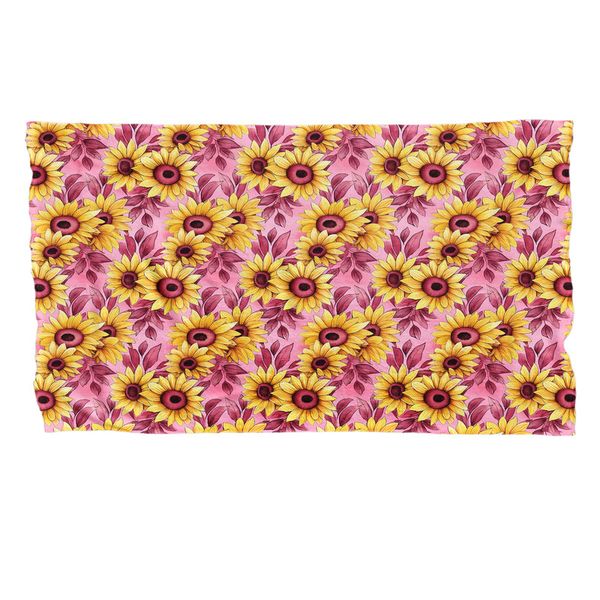 Dark Pink Sunflowers Large Fleece Blanket