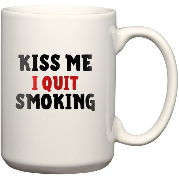 Kiss Me I Quit Smoking Birthday Christmas Smoker Gift Coffee Mug