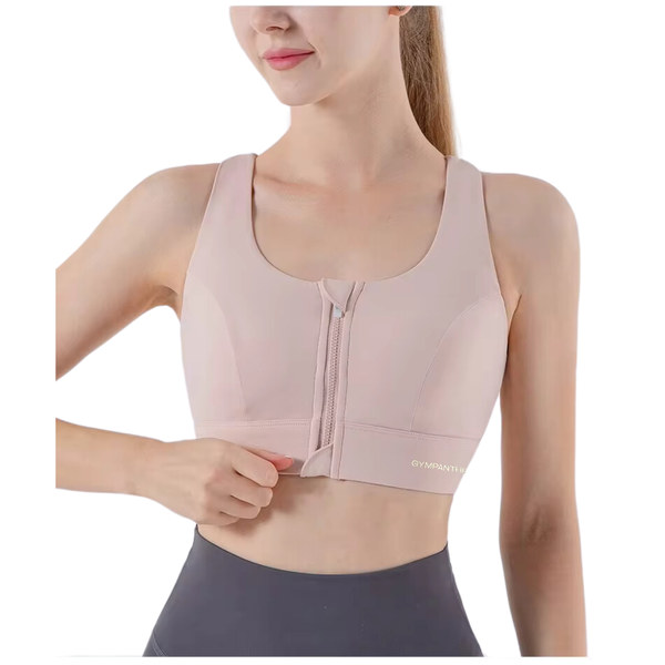 GYMPANTHER Women's Front Zip-Up Sports Bra