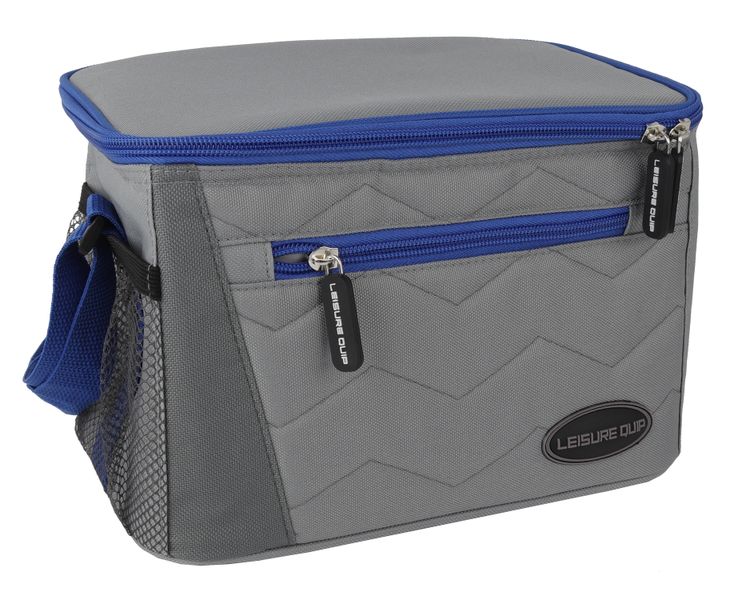Leisure Quip Quilted Cooler Bag 8 Can - Blue with food safe aluminim lining