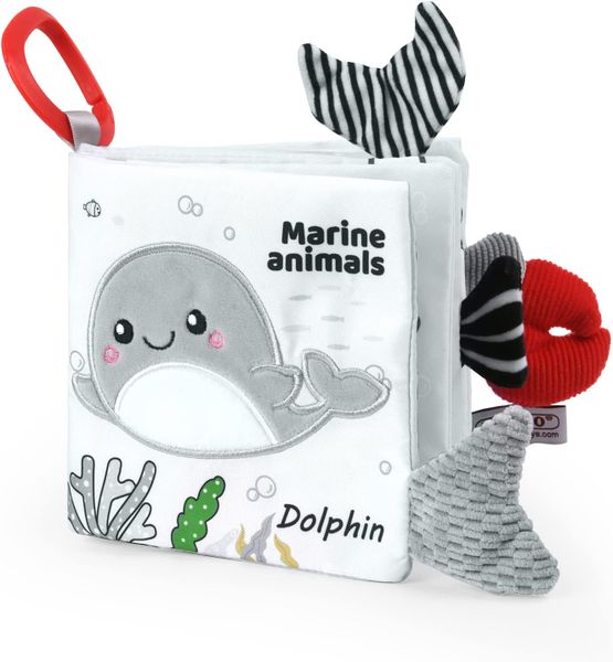 First Year 3D Animals Tails Crinkle Book - Ocean
