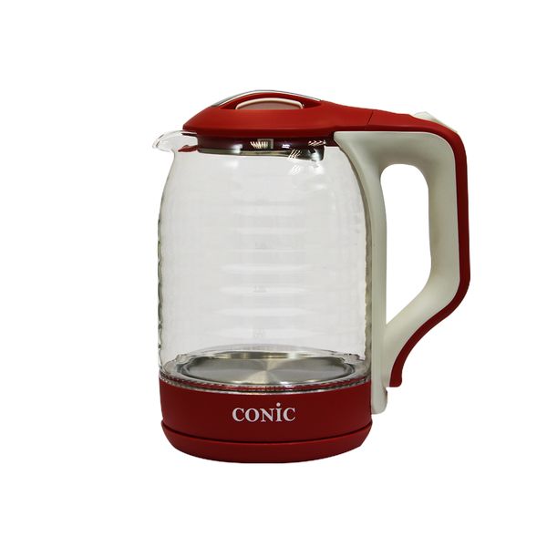 Conic 1,8 Litre Electric Glass Kettle - Red