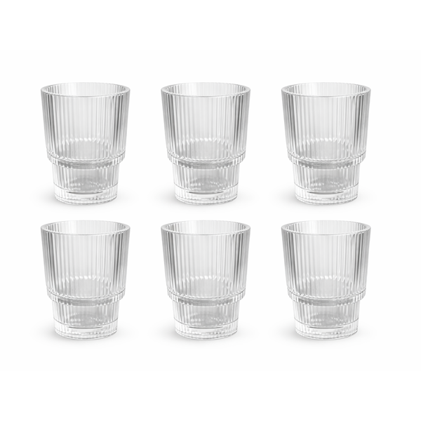 6-Pack | Short Tumbler Ribbed Glass - 180ml
