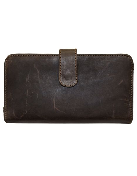 Luvsa LS-WT874 Full Grain Leather All in 1 Purse with Cellphone Pouch