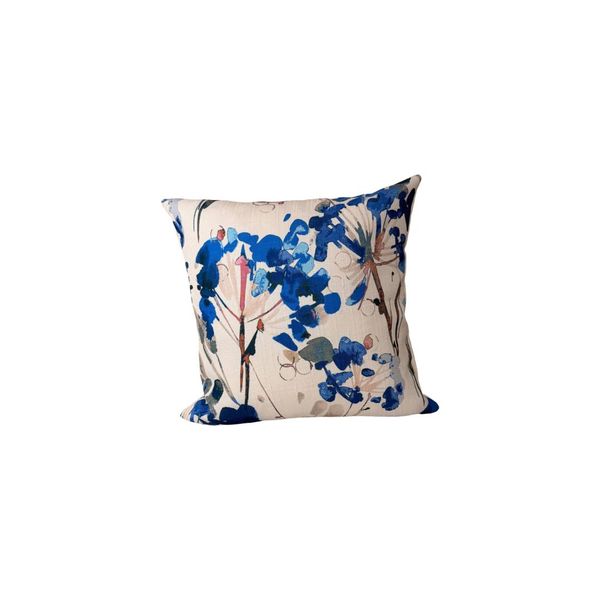 Blue Flower Print Scatter Cushion Cover 45cm x 45cm