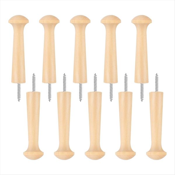 10 Piece Wood Shaker Nails Screw-In Wood Hook Shaker Nails