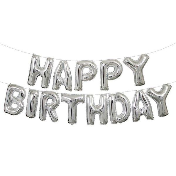 Foil "Happy Birthday" Balloon - Silver