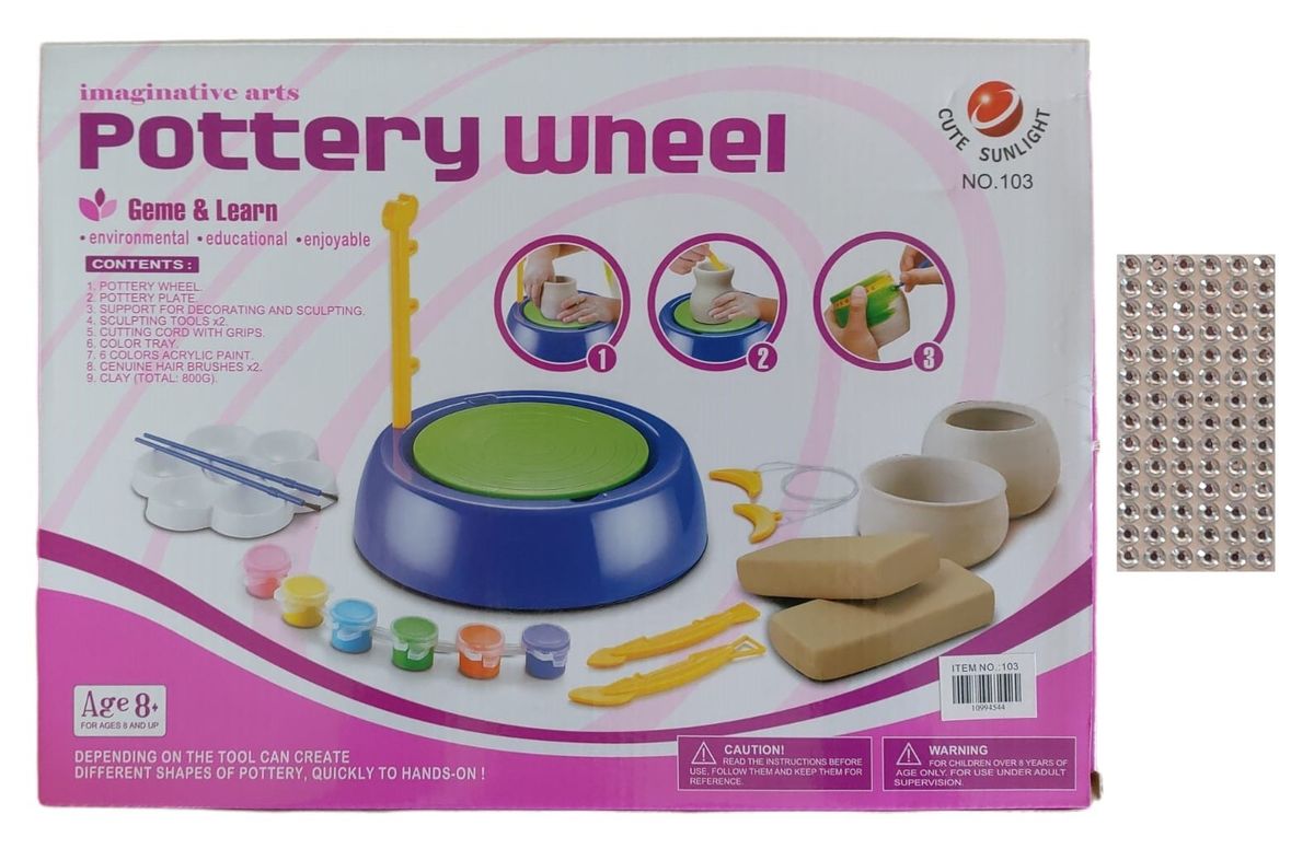 Battery Powered Pottery Wheel with Clay, Paint and Rhinestones Shop Today. Get it Tomorrow