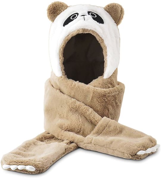 Soxy Lady-Panda Animal Hoodie (3in1)Beanie ,scarf,gloves(khaki color)