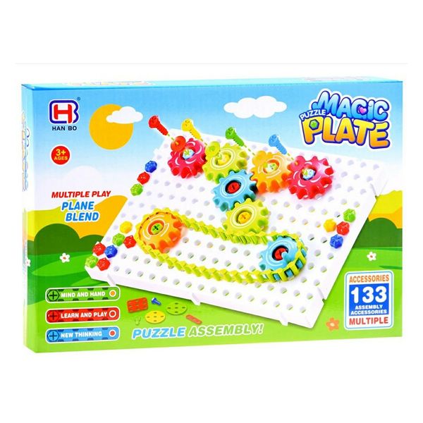 Magic Puzzle Plate 2-in-1 Gears Building Block - 133 Pieces