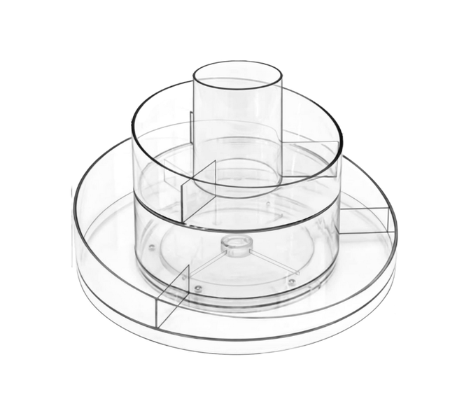 Clear Acrylic Makeup Organizer Tray 360 Rotating Cosmetics Display Case