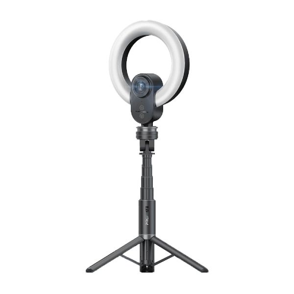 Promate 2K Ultra-HD Webcam with Built-in Mic &amp; Ring Light detachable Tripod
