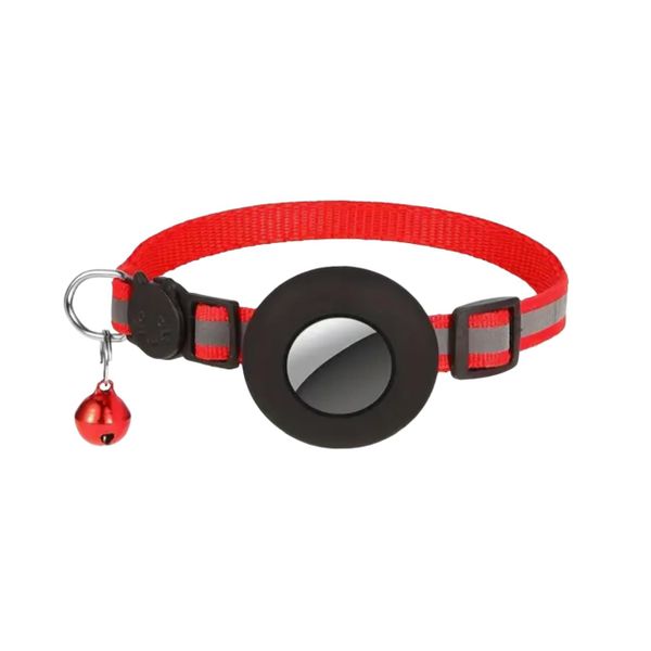 Small Dog/ Cat Apple Airtag Holder And Collar With Bell - Orange
