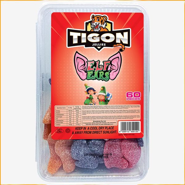 Tigon Elf Ears - Asstd Sweet &amp; Sour Elf Ears shaped Jelly Gummies 60 pieces