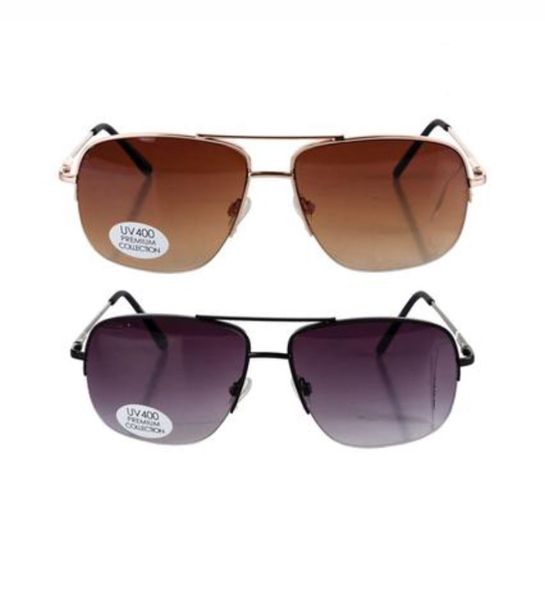 Men's Square Aviator Shaped Sunglasses - 2 Pairs