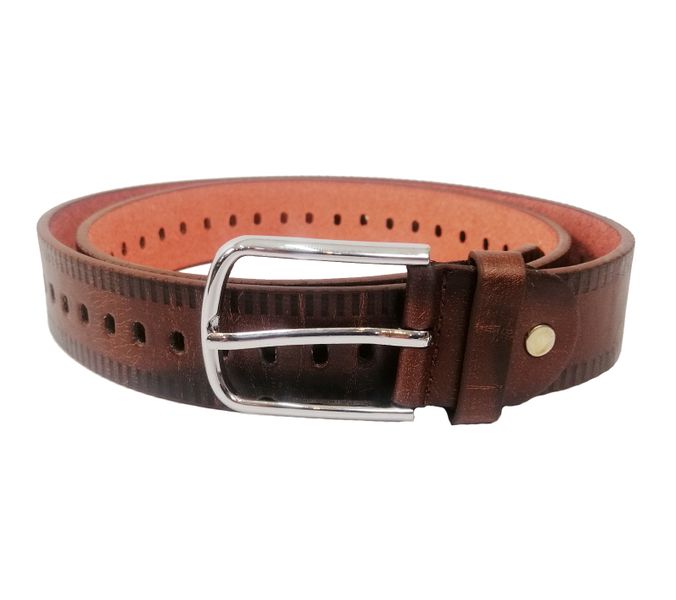 UB Creative Leather-Look Jeans Belt Brown