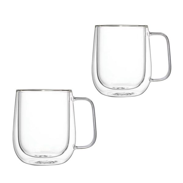 Heat-Resistant Double-Walled Cappuccino Glasses Coffee Glasses, Set of 2