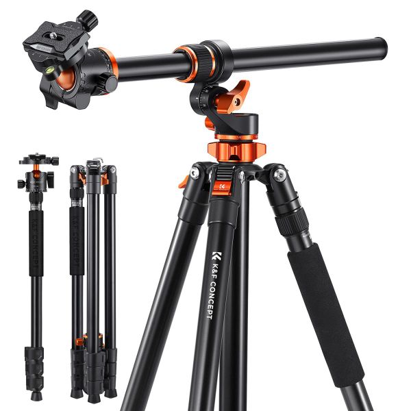 K&amp;F Concept T254A7 Tripod - PH28L Head Monopod Option &amp; Cross Arm-KF09.119