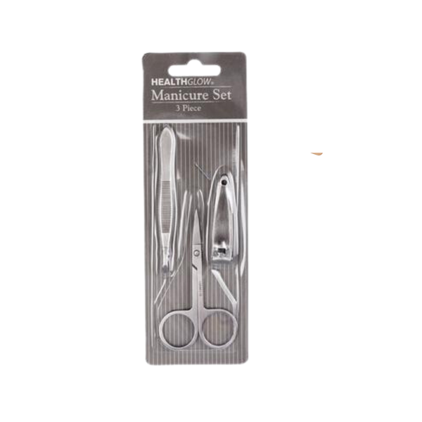 Stainless Steel Nail Manicure Set - 3-Piece Blister Pack