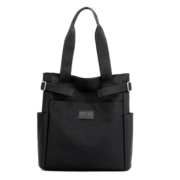 Women's New Solid Colour Large-Capacity Canvas Handbag