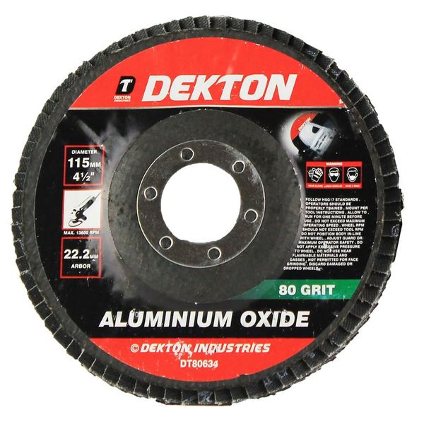 Dekton 115mm Aluminium Oxide Flap Disc 80 Grit