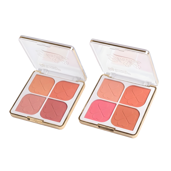 2-Pack 3Q Beauty 4-Pan Powder Blusher Makeup Palette Set