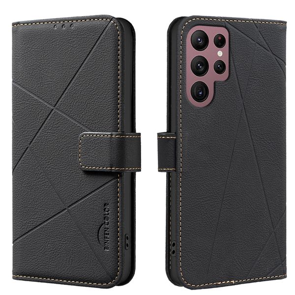 Check Leather Anti-Theft Phone Case Compatible With Apple iPhone 12 Pro Max