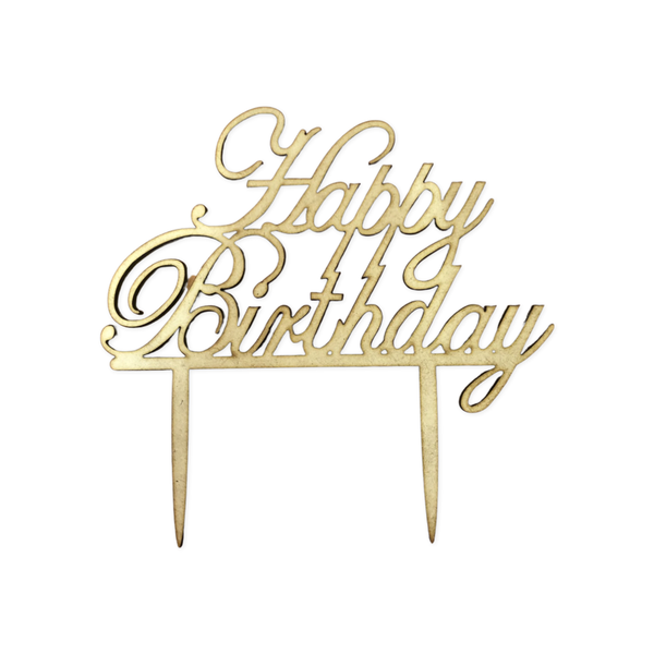 Happy Birthday Cake Topper-Wooden