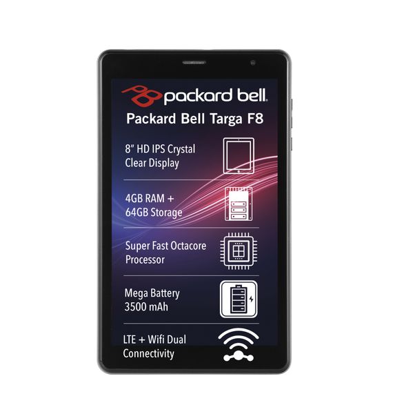 Packard Bell Targa F8 8" LTE + Wifi 4GB + 64GB Tablet Plus Free Folio Cover