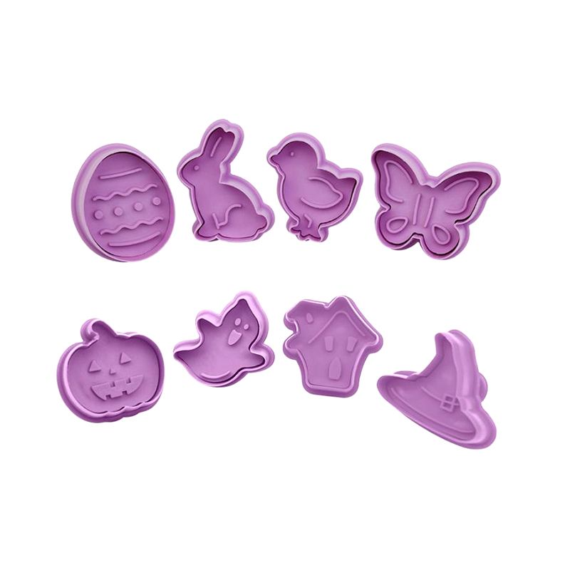 8 Packs Cute Plastic Cookie Cutter Embossing Mould Set | Buy Online in ...