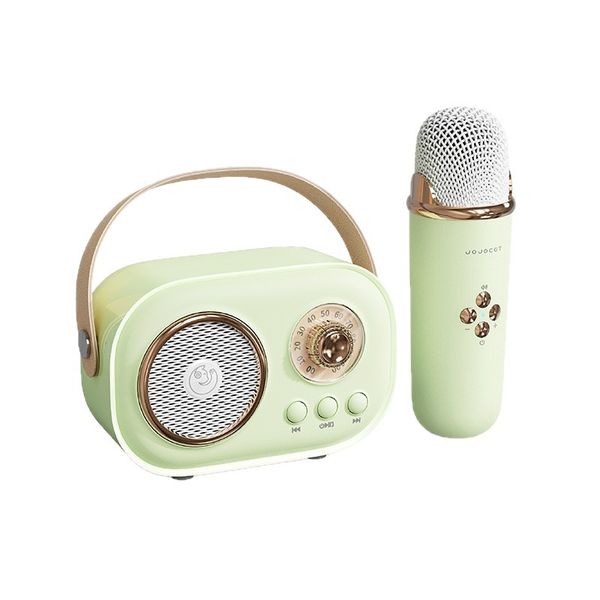 Kids Green Single Microphone Karaoke Toy - Interactive Singing Machine