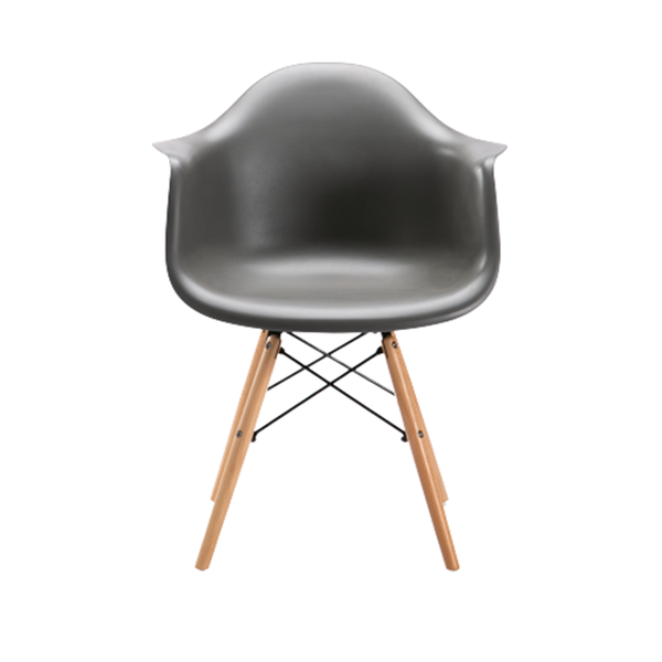 Emma Wooden Leg Armchair - Dark Grey