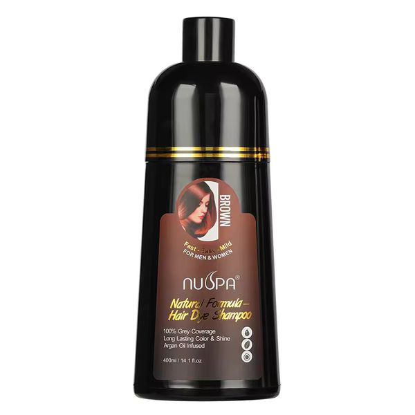 Nuspa Hair Dye Shampoo 400ml - Brown