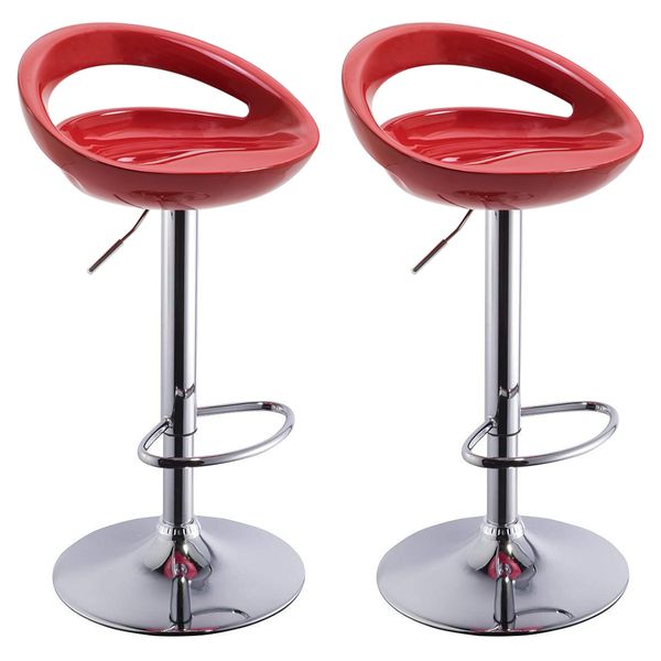 Bar / Kitchen Counter Stools - Set of 2 - Wine Red (Maroon)