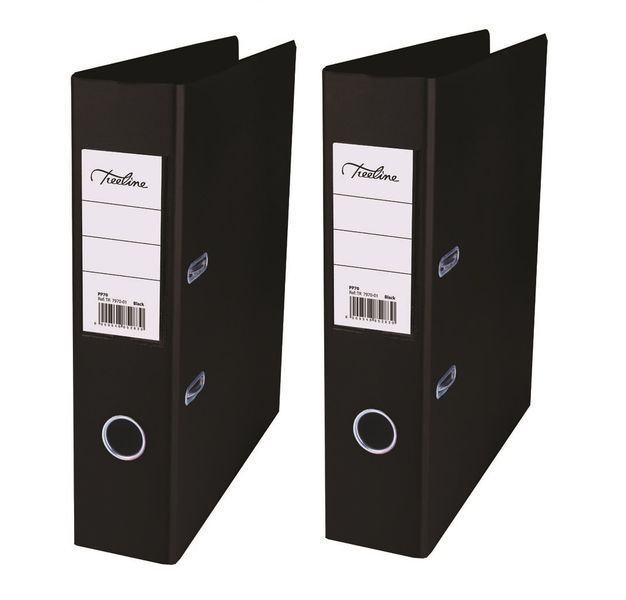 Treeline Black PP Lever Arch File - Pack of 2