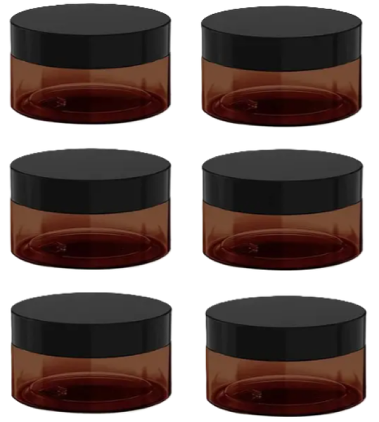 6 x 100ml Amber Reusable Containers with Lids