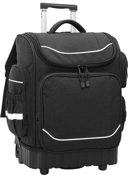 School Mate® Hard Base Ripstop Polyester XL Trolley Back Pack BLACK S-2982