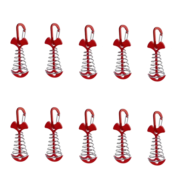 10PCS Fishbone Nail Rope Buckle Camping Tent Outdoor Deck Gap with Spring F