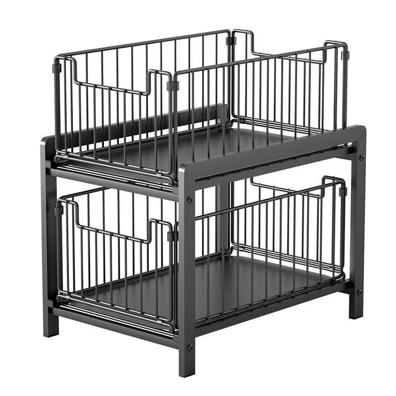 2 Tier Kitchen Storage Rack, Pull Out Metal Organiser Shop