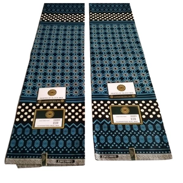 2 pack-Vibrant African Print Fabric - BlockWax - Navy/Blue