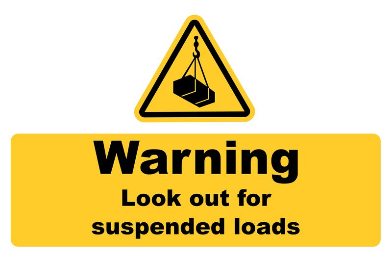 Warning Lookout For Suspended Loads 40x60cm Sign - 2 Pack.