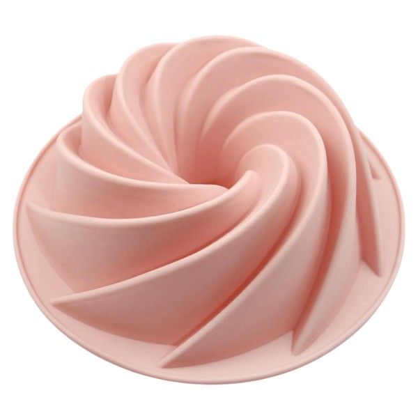 Non-Stick Silicone Swirl Cake Mould With Hot and Cold Resistance - Pink