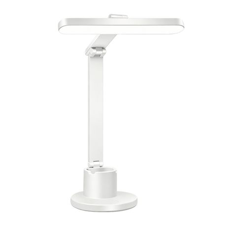 Adjustable LED Desk Lamp with Storage Base, White Image
