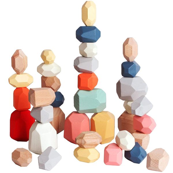 Playful Panda Wooden Balancing Stackable Educational Blocks – 36 Pieces
