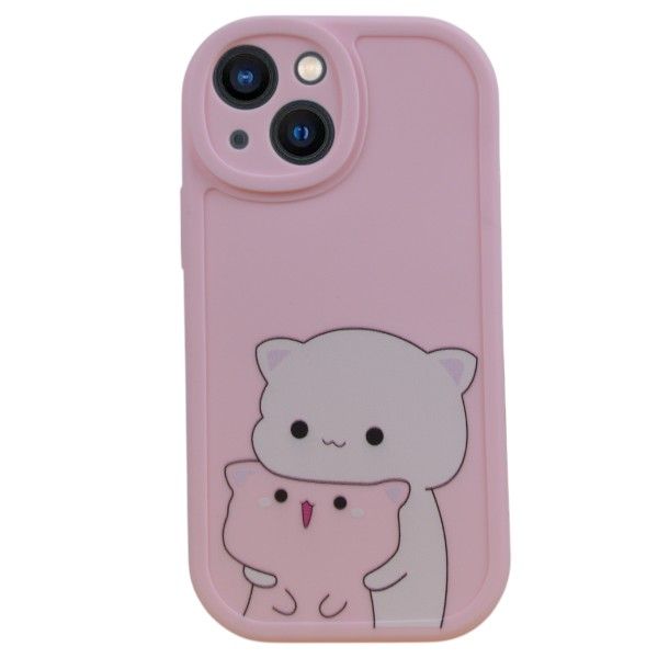 Stylish Two Cats Designed Phone Cover Compatible with iPhone13 Mini