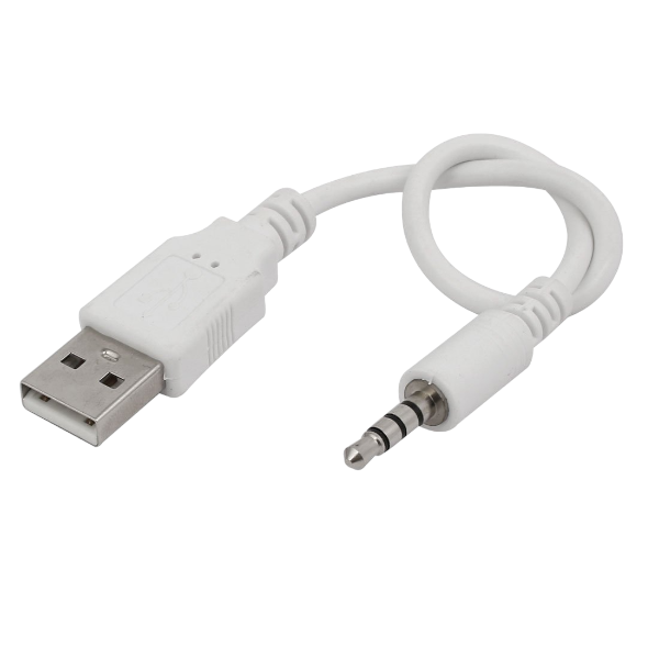 Compact USB To 3.5MM Aux Audio Connector Cable - White